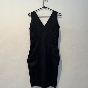 Flavio Castellani Black Sleeveless V-Neck Cocktail Mini Dress